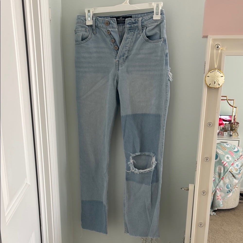 Women's Light Blue Distressed Jeans